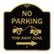 Signmission No Parking Tow-Away Zone W/ Right Arrow, Black & Gold Aluminum Sign, 18" x 18", BG-1818-23606 A-DES-BG-1818-23606 - alternate 1